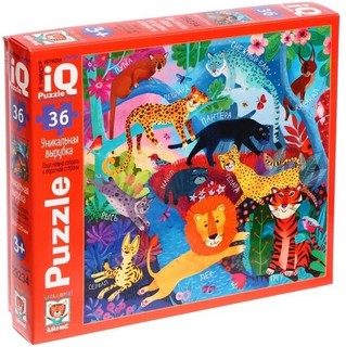 IQ Пазл. Дикие кошки, 36 деталей
