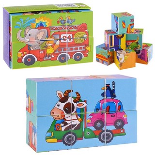 Умные кубики в поддончике. Мы едем на машинках, 6 кубиков 3