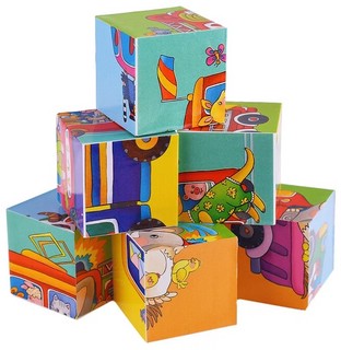 Умные кубики в поддончике. Мы едем на машинках, 6 кубиков 4