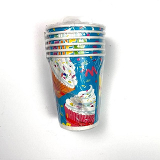 Стаканы бумажные 'С днем рождения' (капкейки) 6 шт по 200 мл 2