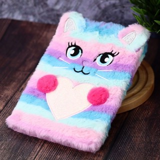 Блокнот плюшевый 'Кот' радужный 4