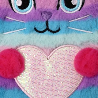 Блокнот плюшевый 'Кот' радужный 5