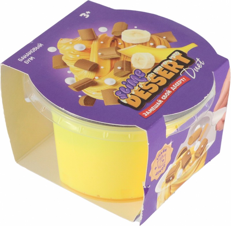 Слайм Slime dessert Duet. Банановый бум