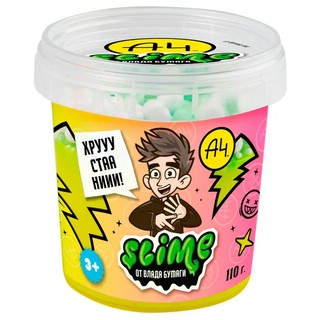 Слайм Crunch-slime Влад А4, желтый, 110 гр 1