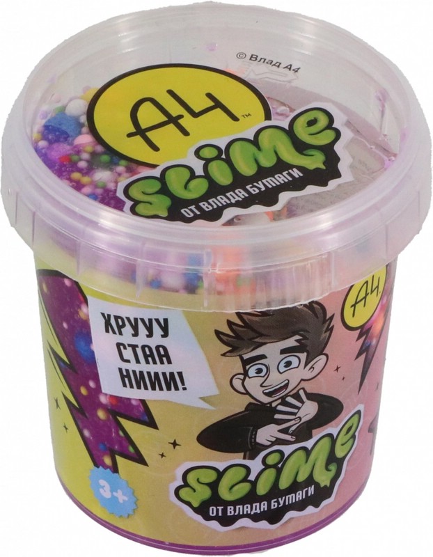 Слайм Crunch-slime Влад А4, фиолетовый, 110 гр