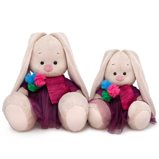 Зайка Ми в платье и шарфе с помпонами, 23 см 4