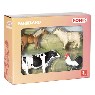 Набор фигурок 'Животные фермы: петух, овца, пони, корова'
