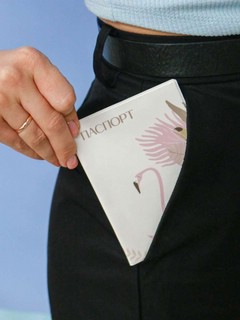 Обложка для паспорта Tropical flamingo 2