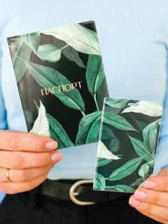 Обложка для паспорта Tropical leaves 2