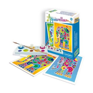 Акварельная раскраска «Слоны», мини