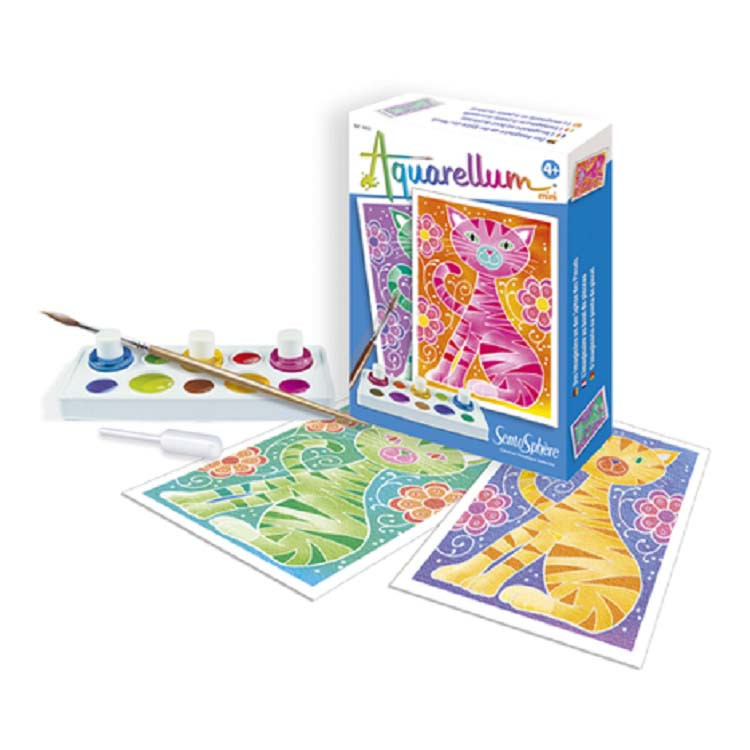 Акварельная раскраска «Кошки», мини