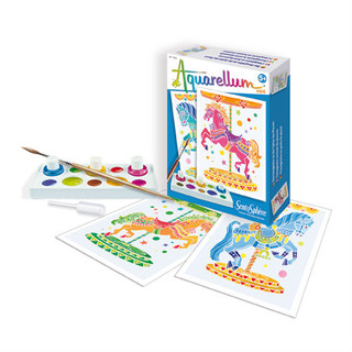 Акварельная раскраска «Лошади» 2