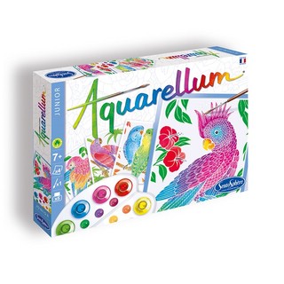 Акварельная раскраска «Попугаи» 2