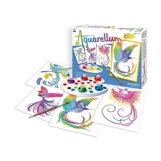 Акварельная раскраска «Райские птицы» 1