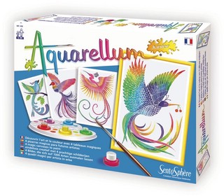 Акварельная раскраска «Райские птицы» 2