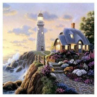 Алмазная мозаика 'Сказочный маяк' 30х30 см 1