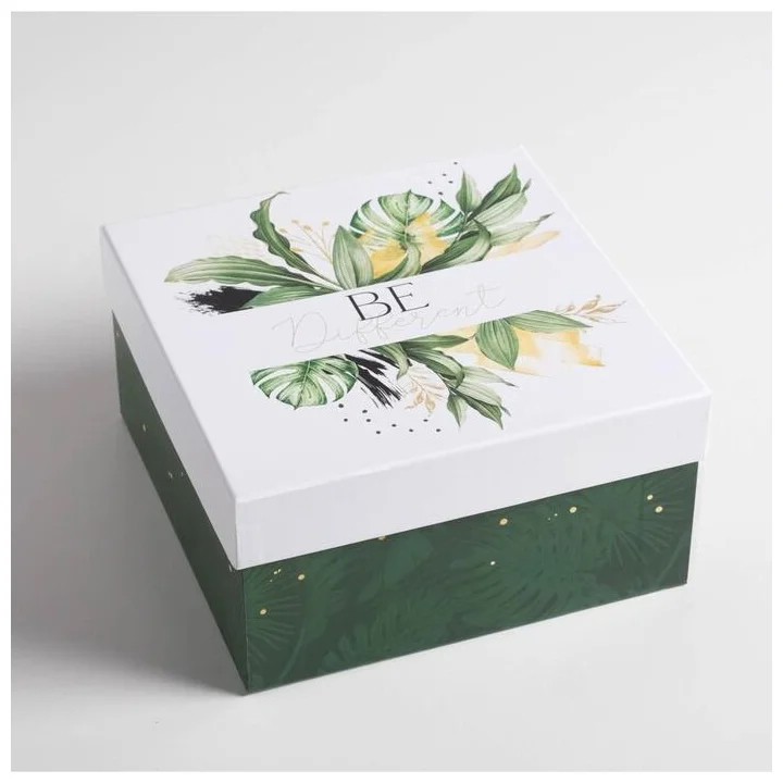 Коробка квадратная 'Тропики' №3, 18х18х10 см