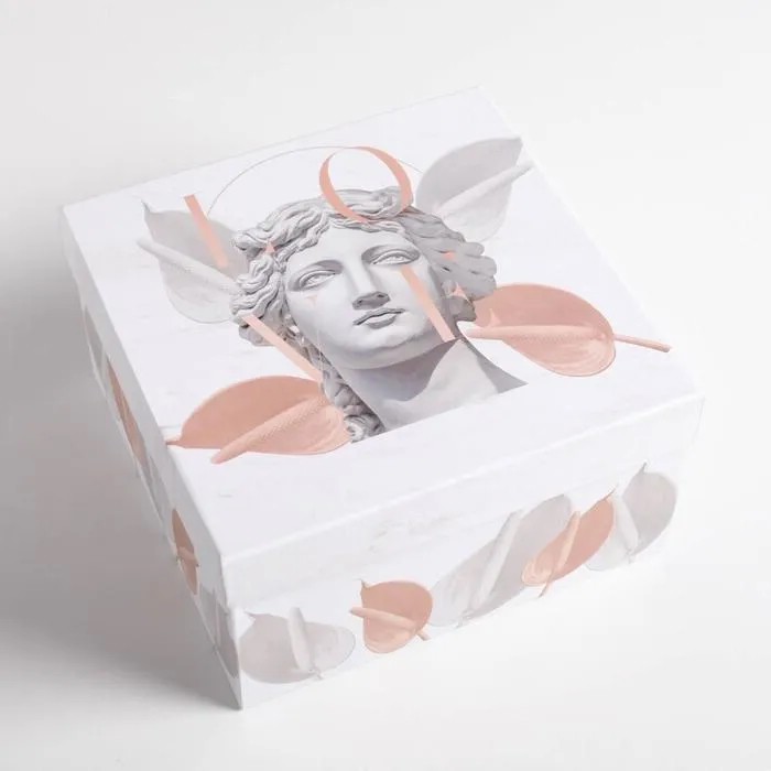 Коробка квадратная 'Античность' №6, 20 х 20 х 11 см