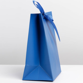 Пакет подарочный с лентой «Синий», 13 x 19 x 9 см 2