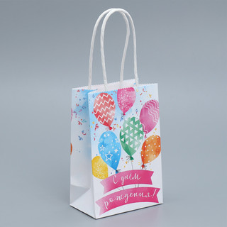 Пакет крафтовый «День рождения», 15 x 10 x 6 см 1