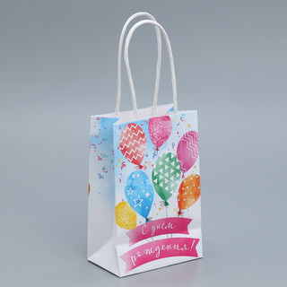 Пакет крафтовый «День рождения», 15 x 10 x 6 см 3