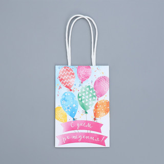 Пакет крафтовый «День рождения», 15 x 10 x 6 см 5