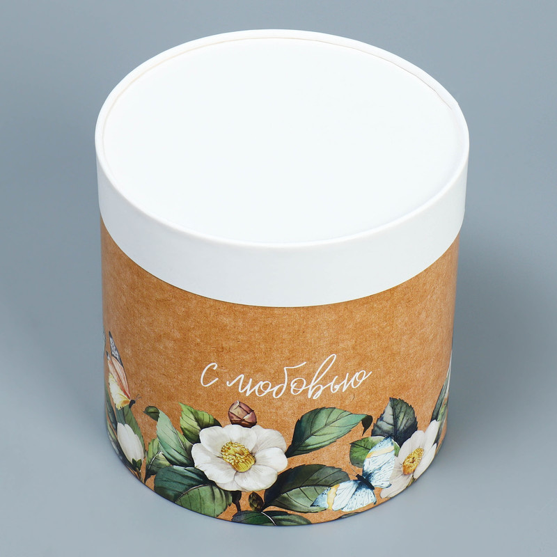 Коробка круглая 'Цветочная' 16 х 16 см