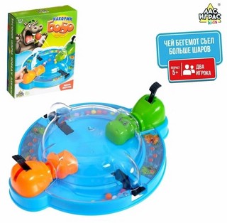 Настольная игра 'Накорми Бобо' мини-версия, бегемоты 3