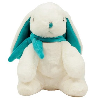 Кролик, 21 см, белый/бирюзовый, Лапкин