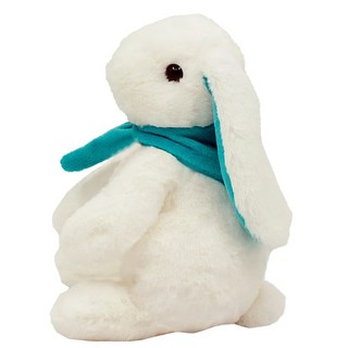 Кролик, 21 см, белый/бирюзовый, Лапкин 3