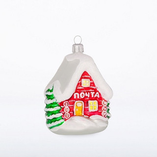 Елочное украшение 'Домик-почта' 8.5 см, стекло, артикул С 2120 2