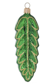 Елочное украшение 'Листок' 11.5 см, стекло, артикул С 2277