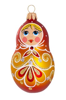 Елочное украшение 'Матрешка ажурная' 8 см, стекло, артикул С ...