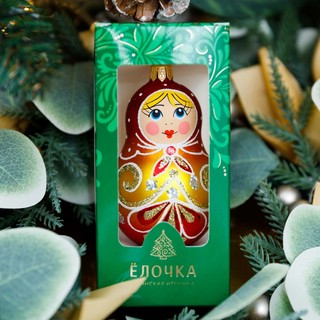 Елочное украшение 'Матрешка ажурная' 8 см, стекло, артикул С 2355, в ассортименте 3