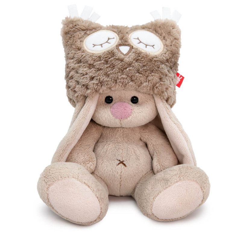 Зайка Ми в шапке-сова, 15 см