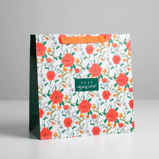 Пакет подарочный 'Будь яркой' ламинированный 30 x 30 x 12 см