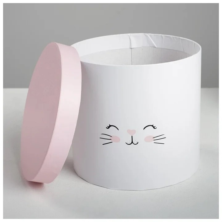 Коробка круглая 'Котики' 16 х 16 х 14 см