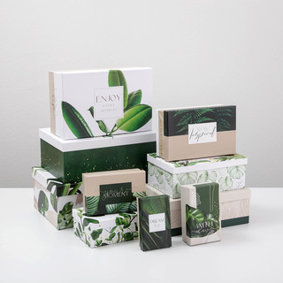 Коробка прямоугольная 'Green' №8. Цена за 1 коробку 26х17х10 см