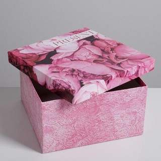 Коробка квадратная 'Цветочная' №9, 26 х 26 х 14 см 2