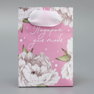 Пакет ламинированный «Пионы», 7 x 10 x 7 см 3