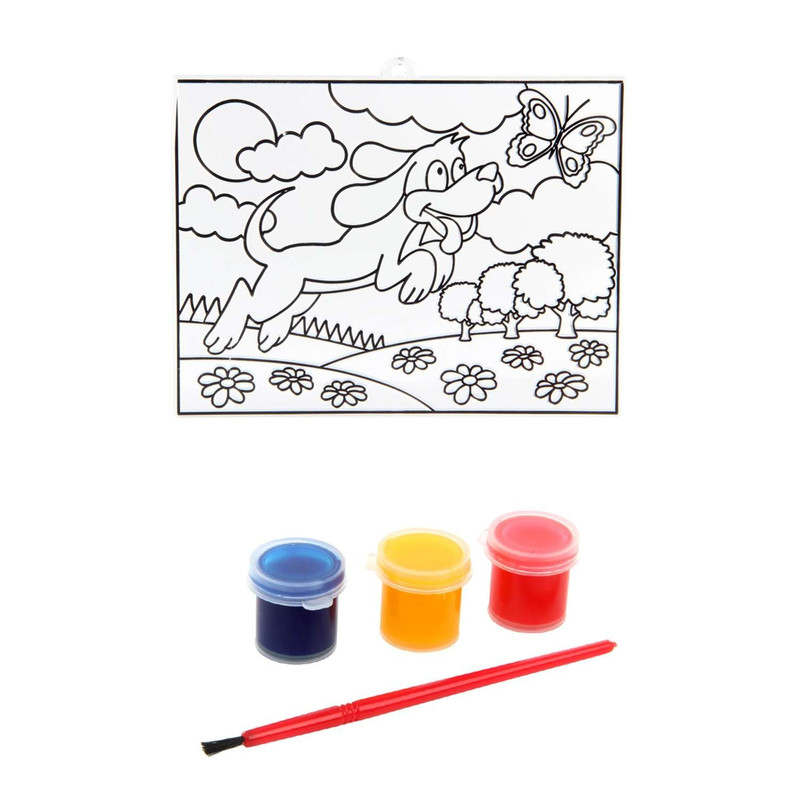 Набор для росписи витража 'Веселый пёс', Фабрика Фантазий