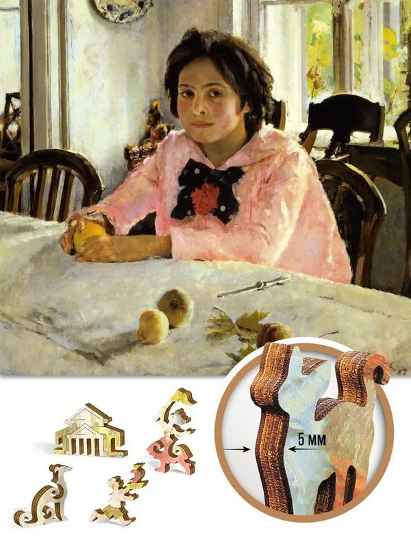 Пазлы деревянные 'Девочка с персиками' В.А. Серов, 140 деталей