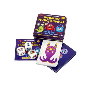 Настольная игра 'Поймай монстрика' (жестяная коробочка)  1
