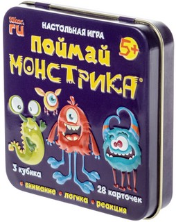 Настольная игра 'Поймай монстрика' (жестяная коробочка)  2