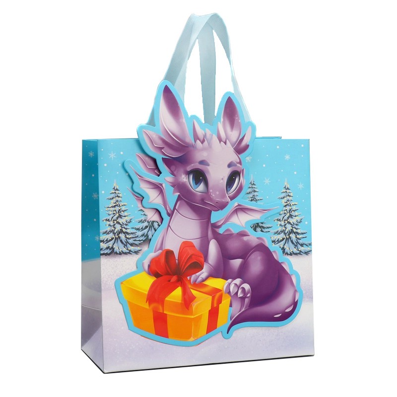 Пакет подарочный «Дракоша», 22 x 22 x 10 см