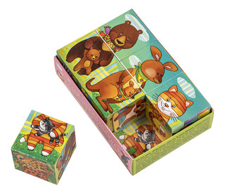 Угадай, чья половинка. Умные кубики в поддончике. IQ Кубики, 6 штук 2