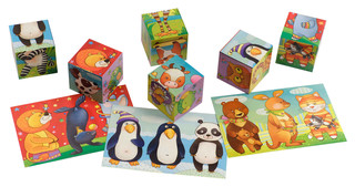 Угадай, чья половинка. Умные кубики в поддончике. IQ Кубики, 6 штук 3