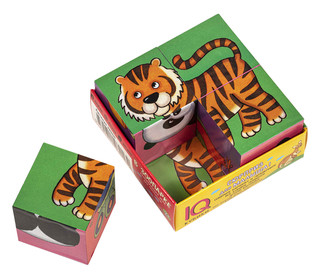 В зоопарке. Умные кубики в поддончике. IQ Кубики, 4 штуки 2