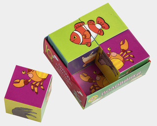 Умные кубики в поддончике 'Половинки', IQ кубики, 4 штуки 3