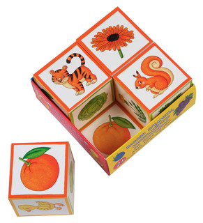 Что какого цвета? Умные кубики в поддончике. IQ кубики, 4 штуки 2